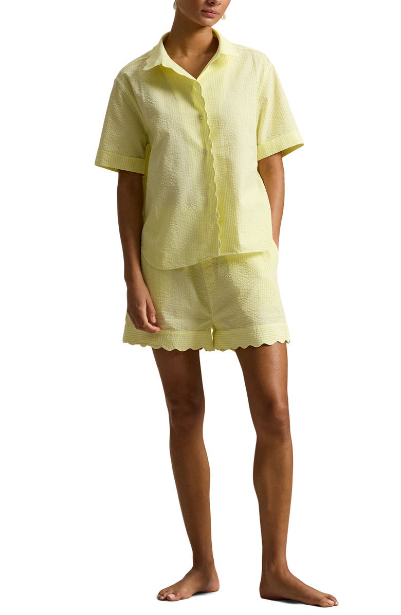 Polo Ralph Lauren Scallop Short Pajamas, Main, color, Lemon Verbina