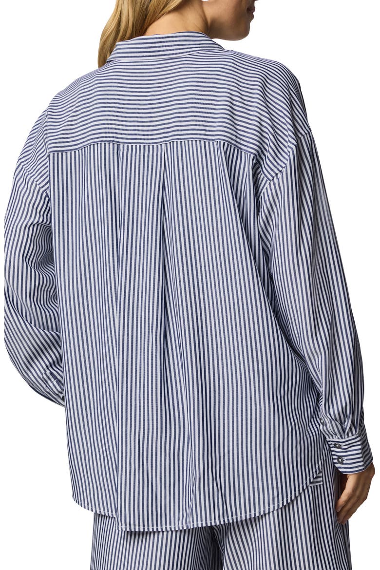Ella Stripe Button-Up Shirt, Alternate, color, NAVY BLUE/ WHITE