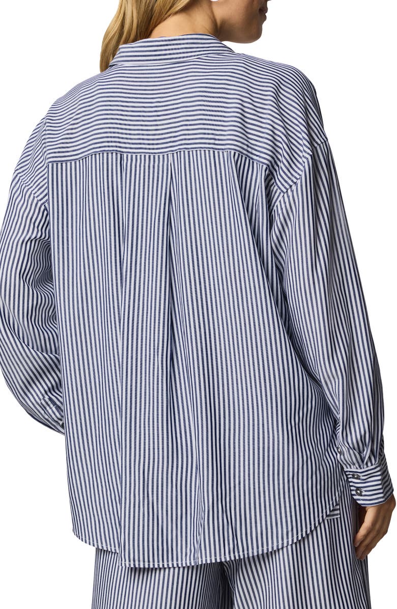 Splendid Ella Stripe Button-Up Shirt, Alternate, color, Navy Blue/ White