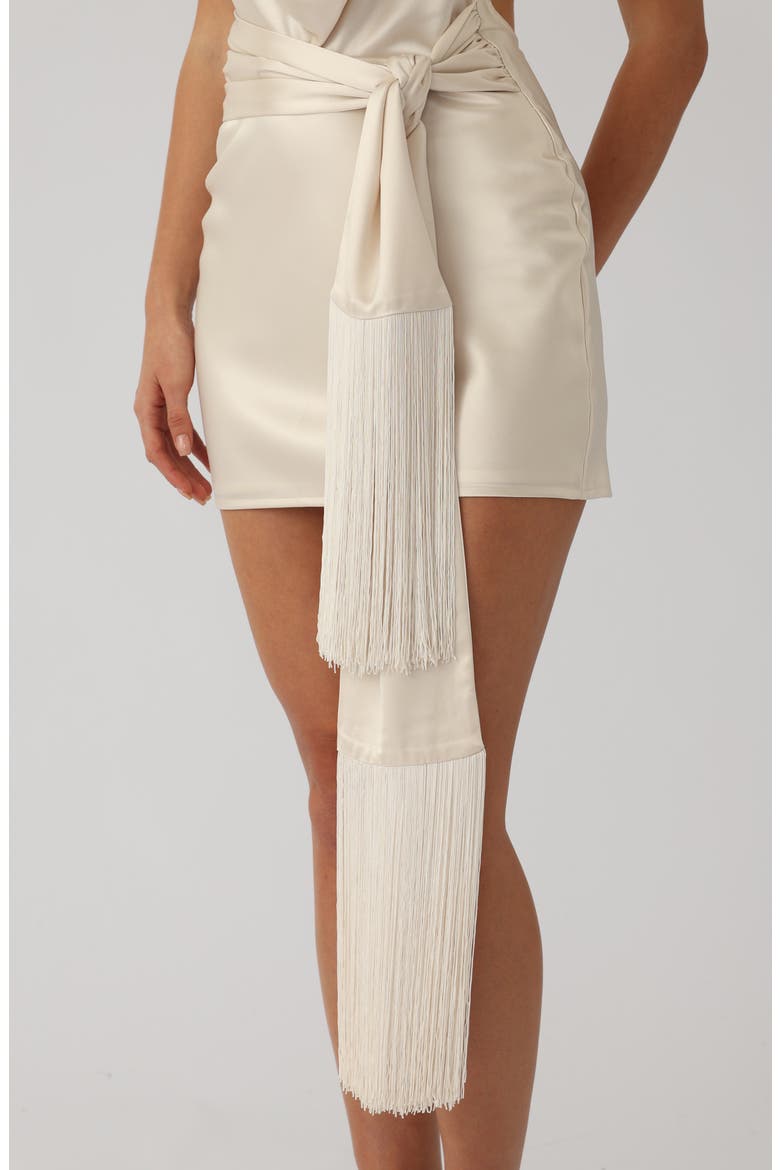 Solene Halter Neck Cocktail Minidress, Alternate, color, PEARL