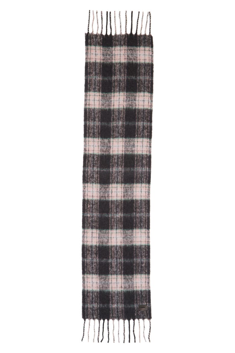 Plaid Alpaca Blend Scarf, Alternate, color, MEDIUM PINK