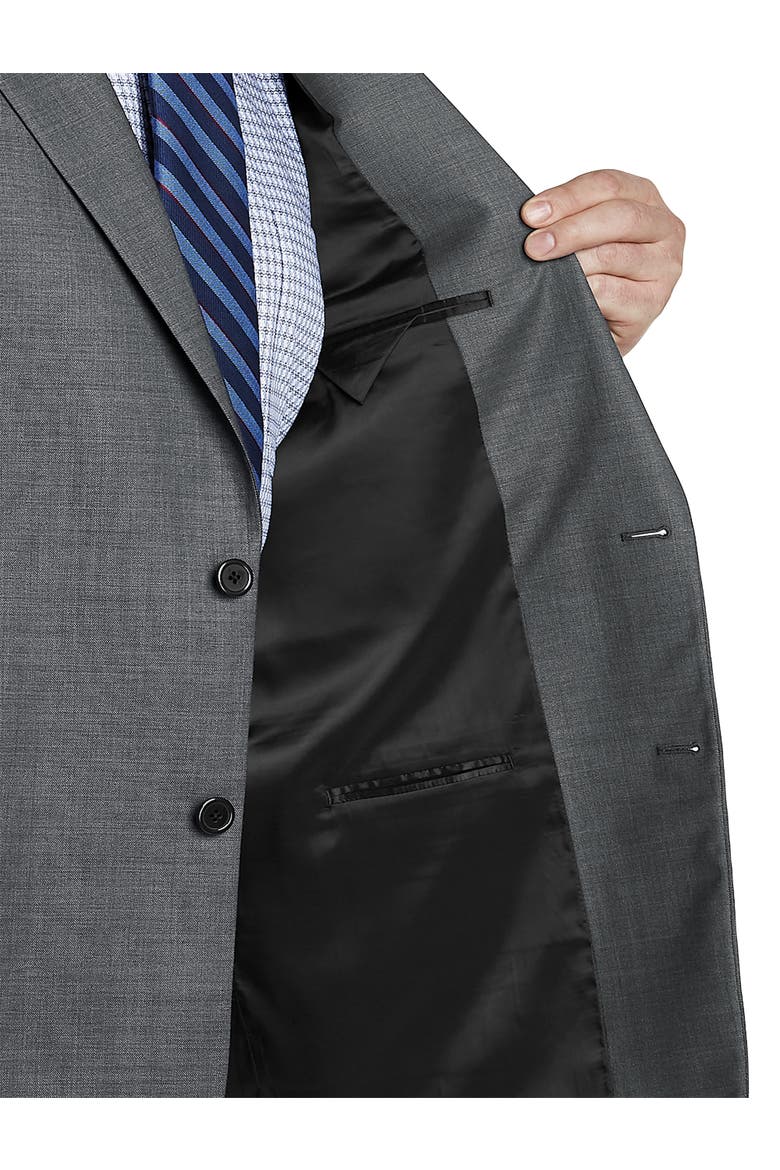 Big & Tall Jacket-Relaxer Sharkskin Suit Jacket, Alternate, color, GREY