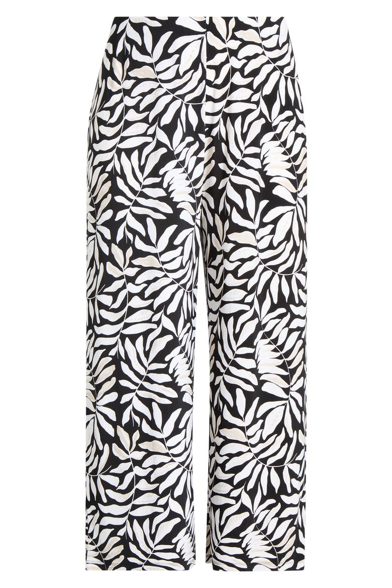 Print Knit Crop Wide Leg Pants, Alternate, color, ANNE BLACK MULTI