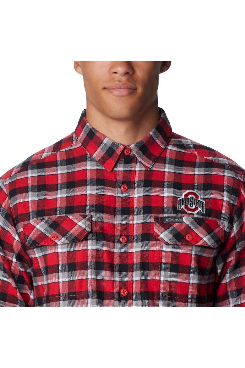 Scarlet Ohio State Buckeyes Flare Gun Flannel Long Sleeve Shirt, Alternate, color, Scarlet