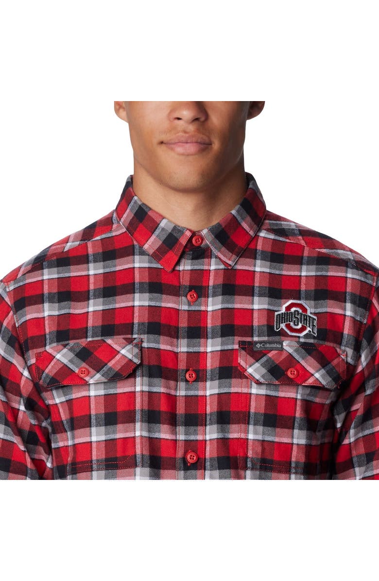 Columbia Scarlet Ohio State Buckeyes Flare Gun Flannel Long Sleeve Shirt, Alternate, color, Scarlet