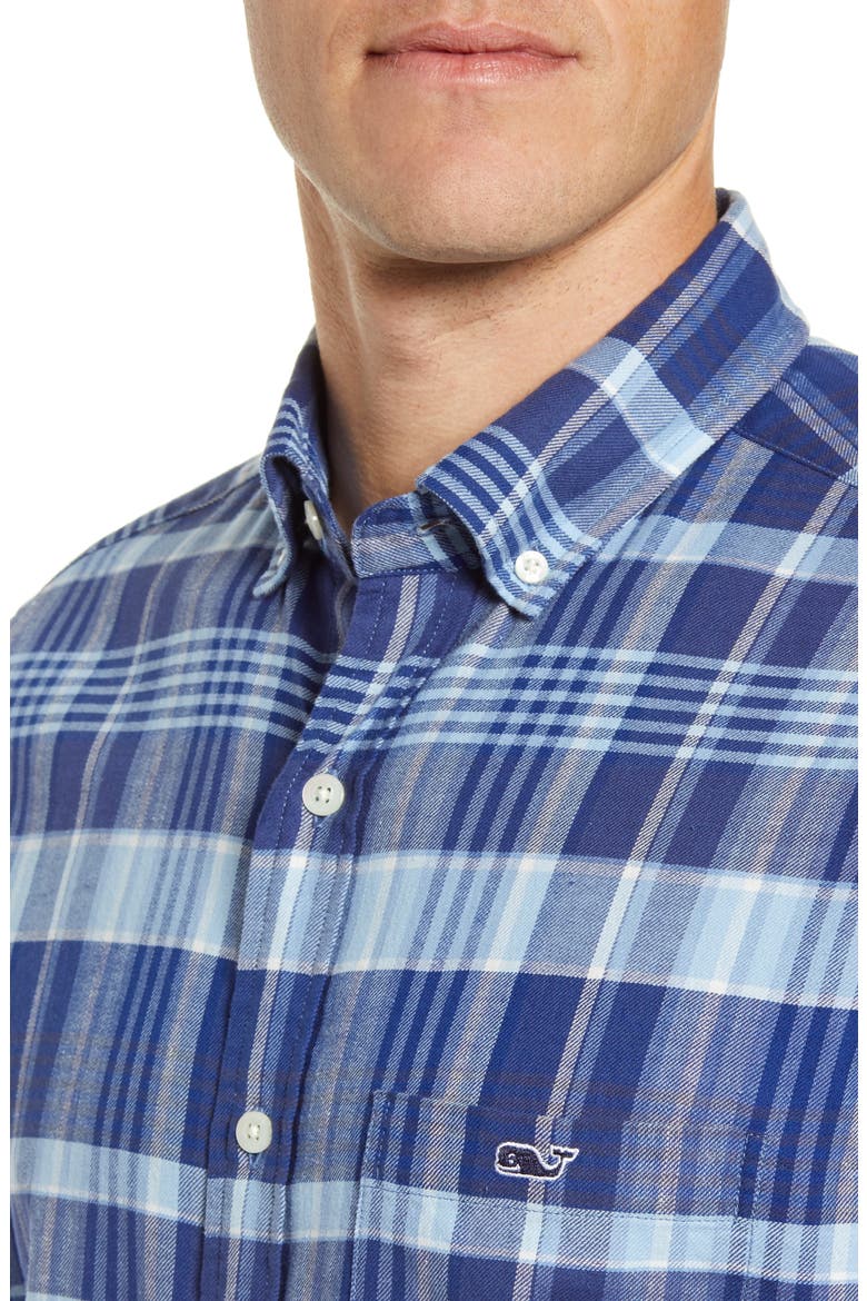 Tucker Classic Fit Plaid Short Sleeve Button-Down Shirt, Alternate, color, MOONSHINE