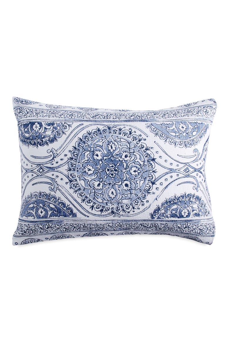 Matelassé Medallion Sham, Main, color, BLUE