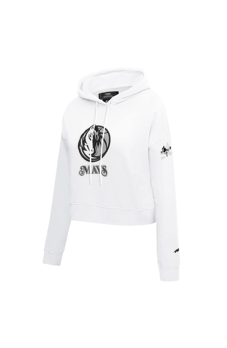PRO STANDARD Women's Pro Standard White Dallas Mavericks 2024/25 City Edition Chenille Applique Cropped Pullover Hoodie, Alternate, color, 