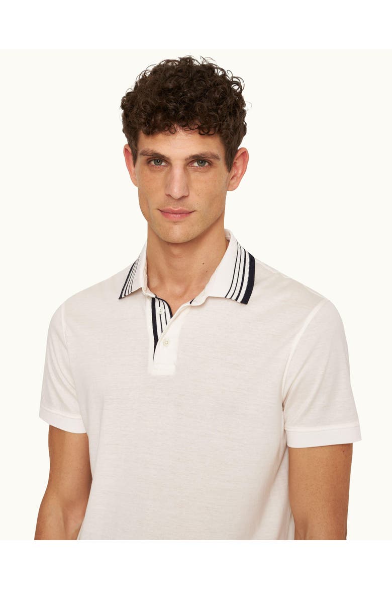 Dominic Stripe Polo Shirt, Alternate, color, White Sand