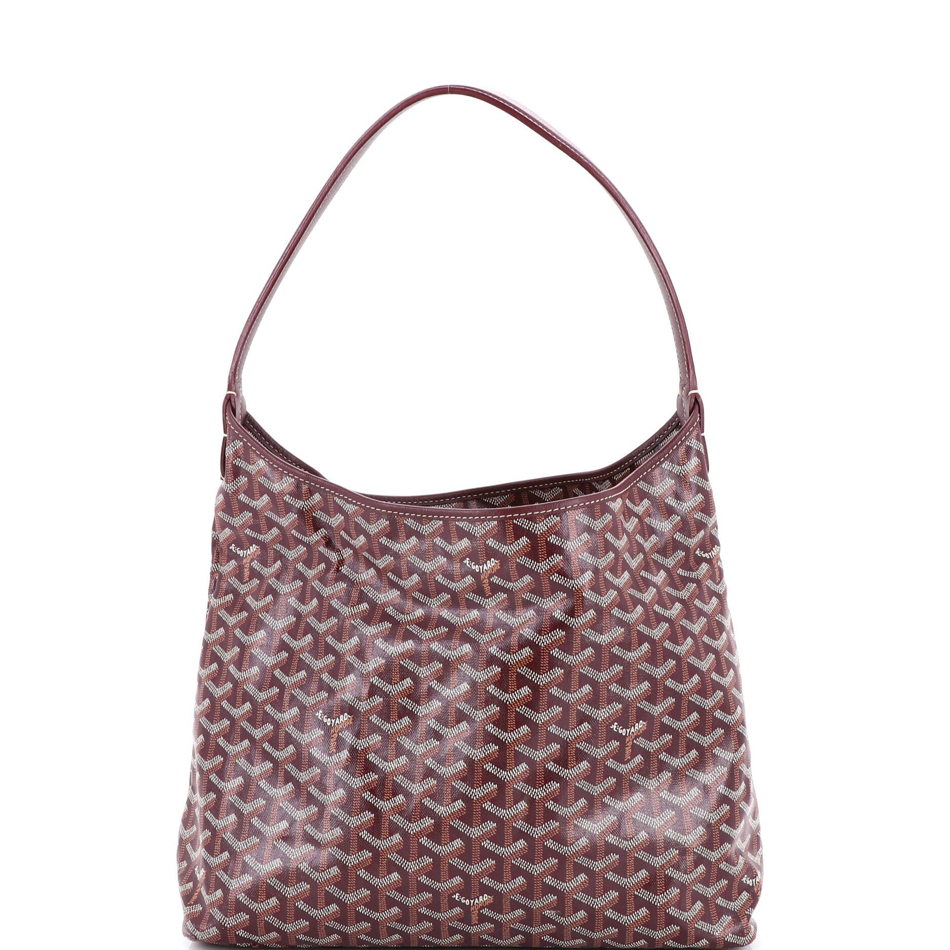 Pre-Owned Goyard Boheme Hobo Coated Canvas, Main, color, Red