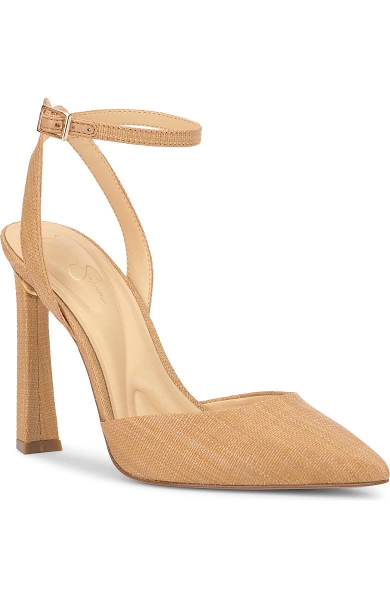 Jessica Simpson Ocanna Ankle Strap Pointed Toe Pump, Main, color, Natural