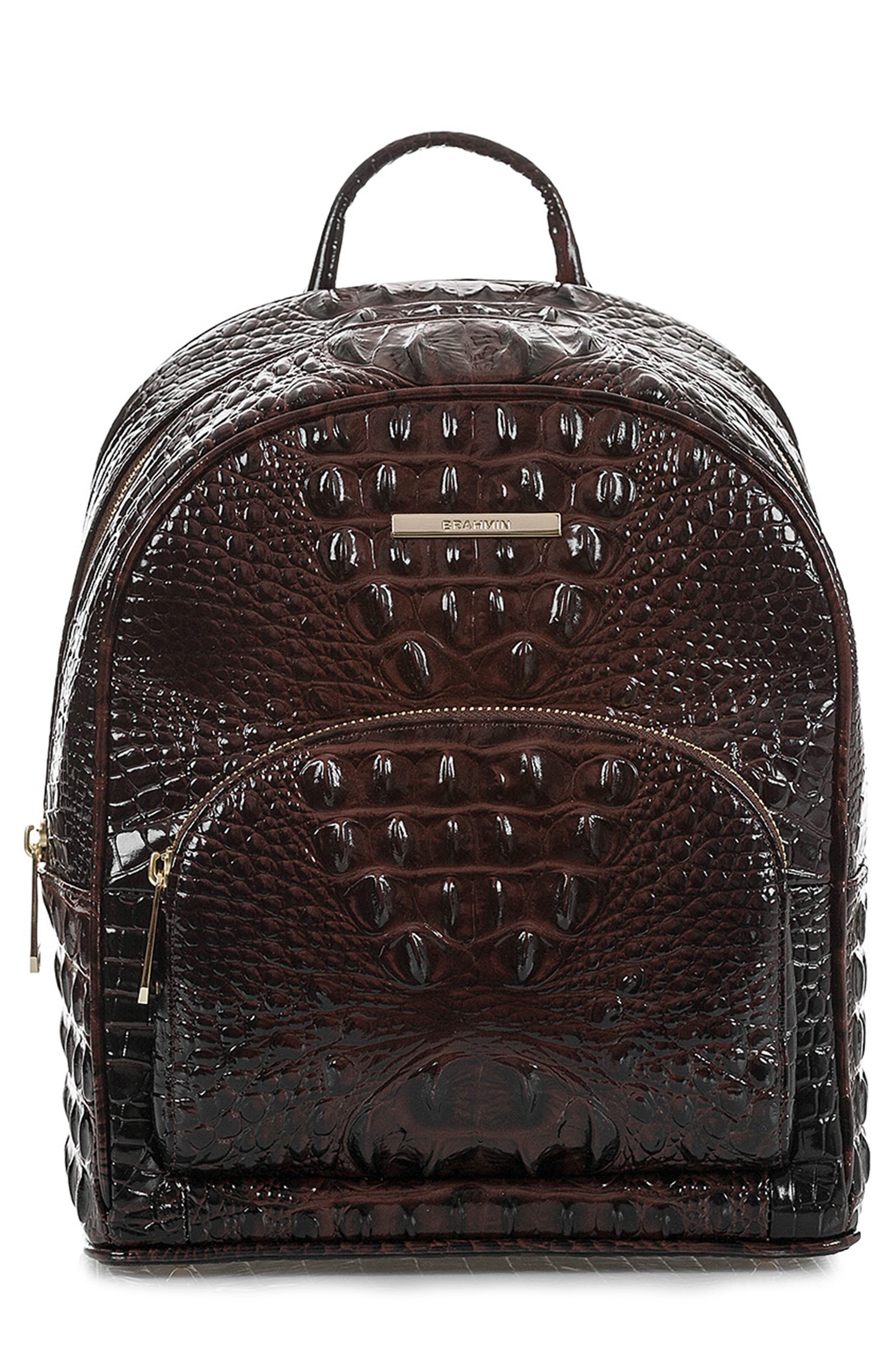 Brahmin Mini Dartmouth Leather Backpack, Main, color, 