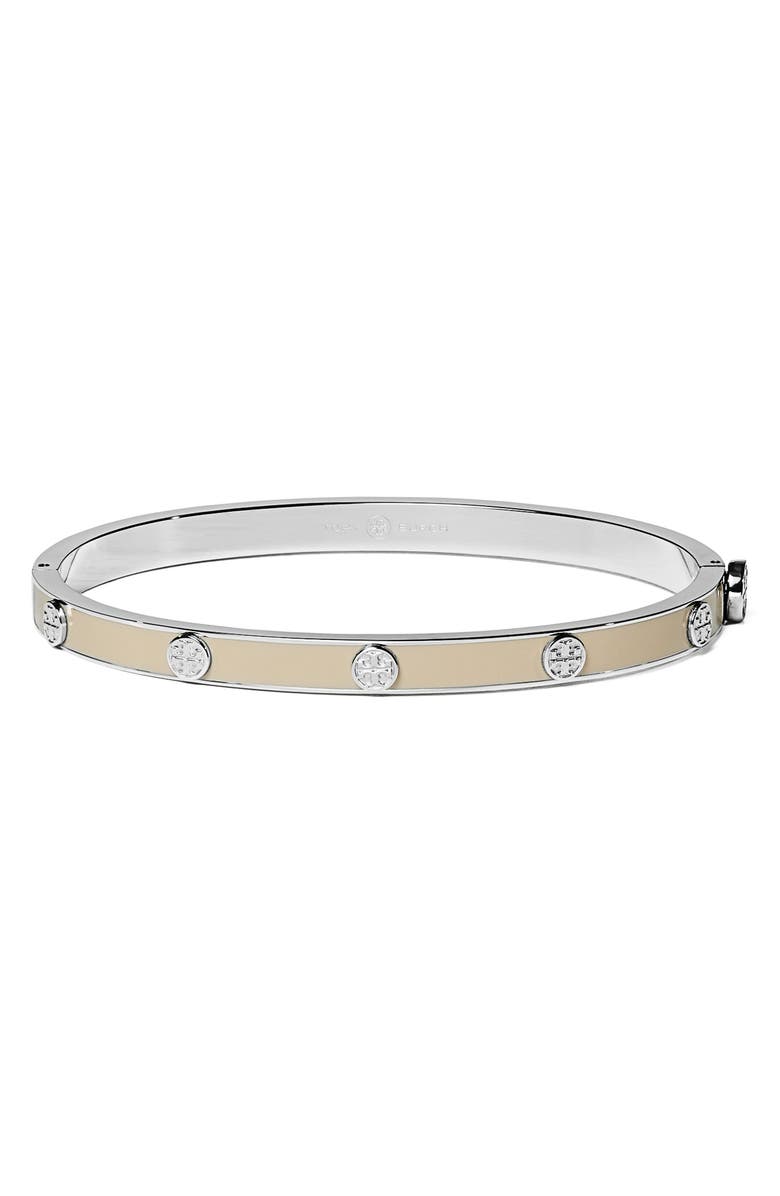 Tory Burch Miller Stud Enamel Hinge Bracelet, Main, color,