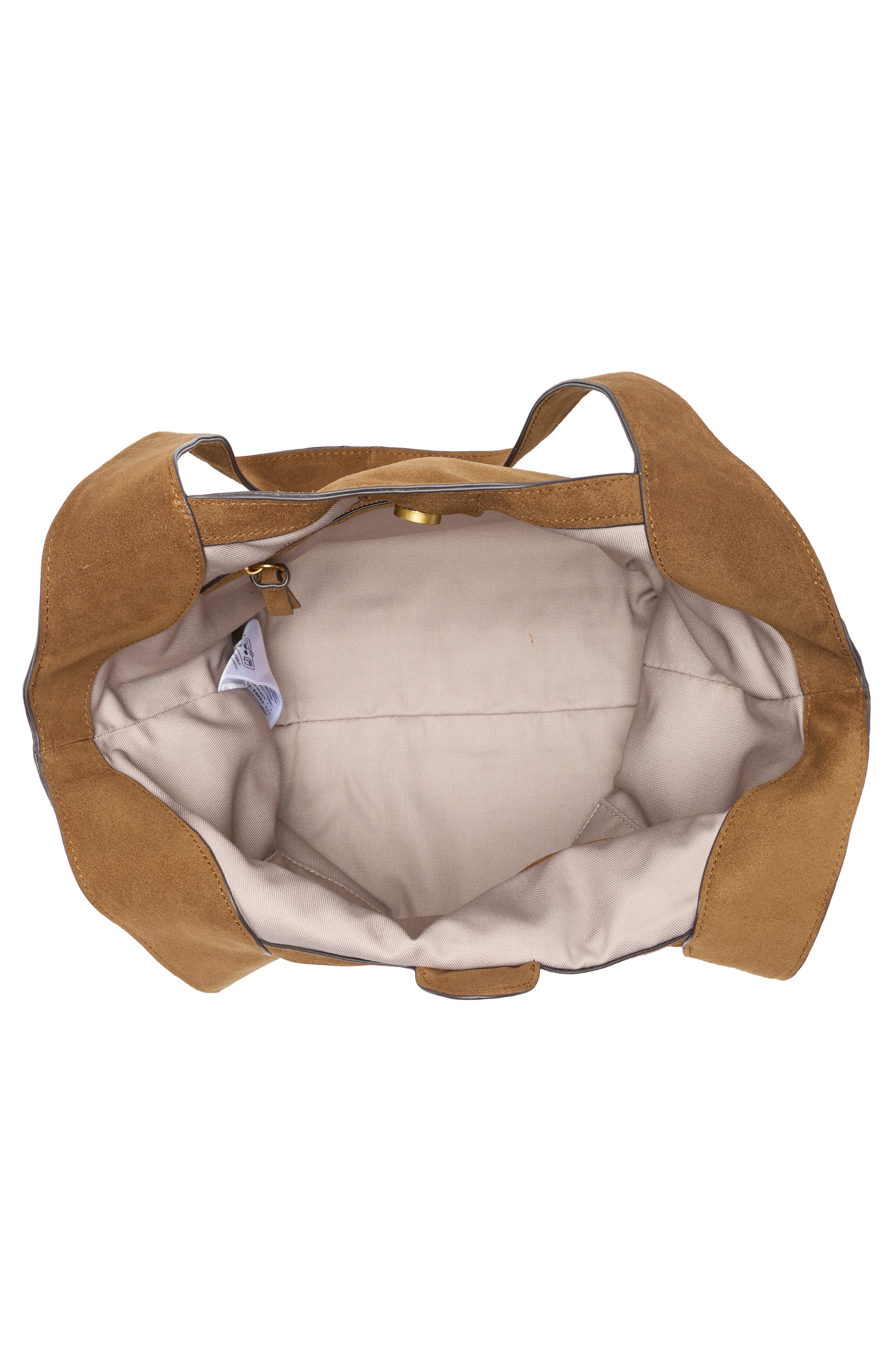 rag & bone Small Brayton Suede Shopper, Alternate, color, Golden Brown