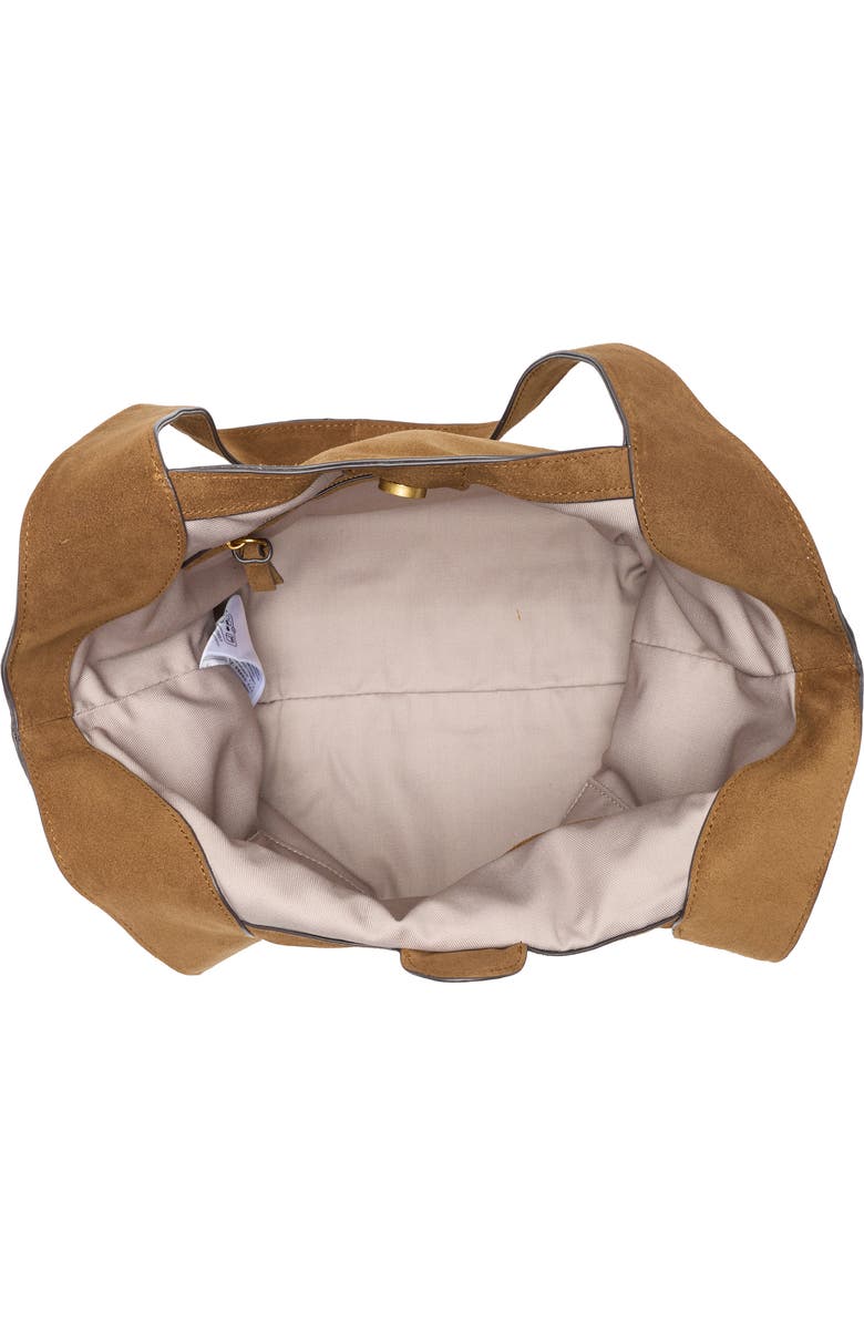 rag & bone Small Brayton Suede Shopper, Alternate, color, Golden Brown