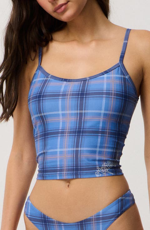 Archive Plaid Crop Tankini