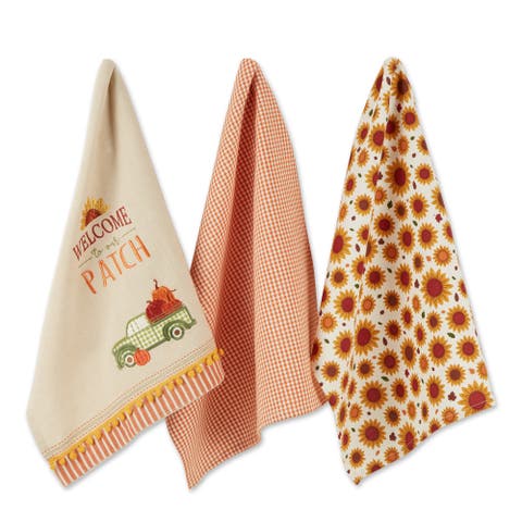 Pumpkin Patch Truck Assorted Dishtowel Set/3