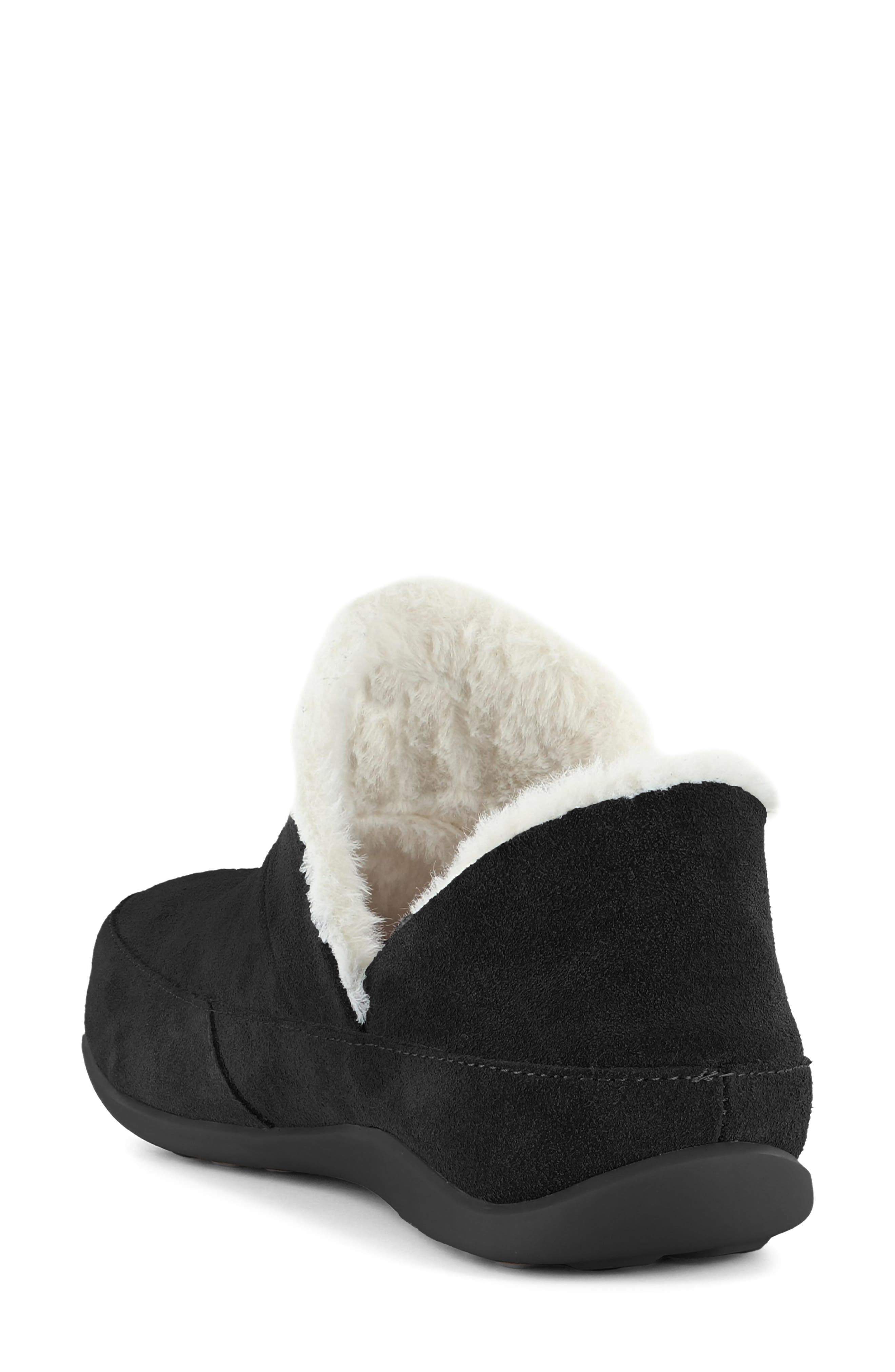 STRIVE Geneva Faux Fur Slipper, Alternate, color, Black