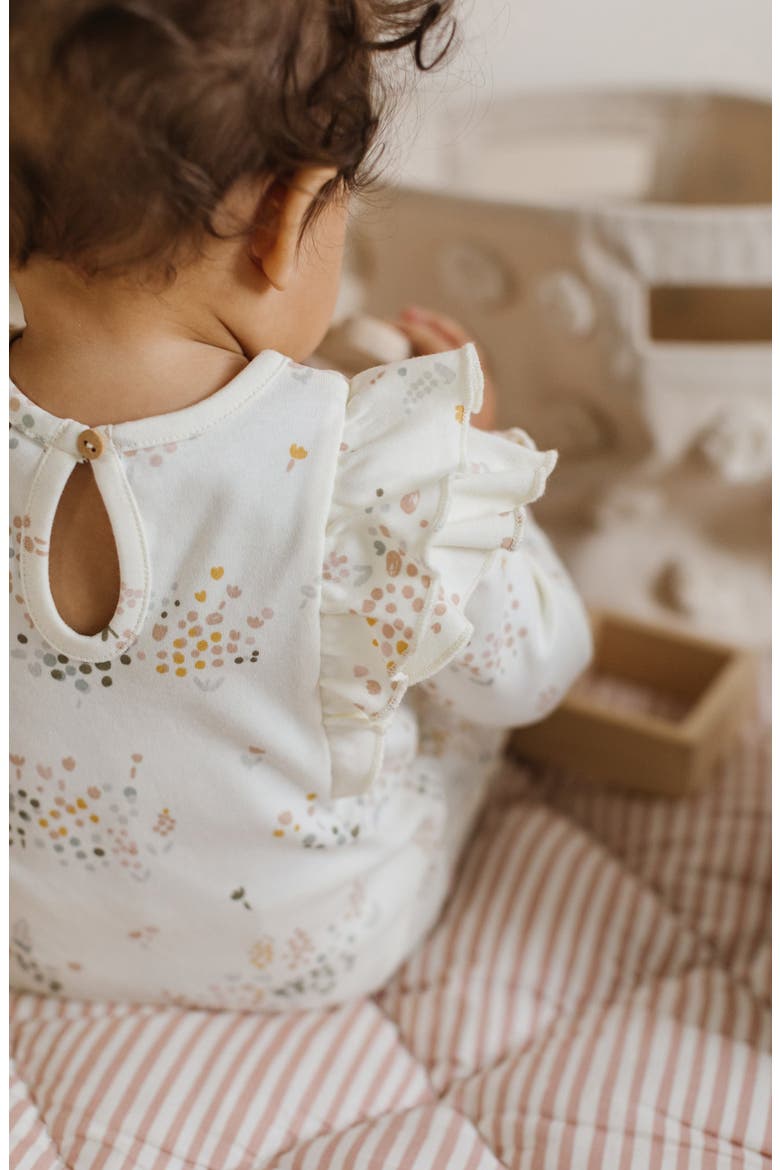 Flutter Organic Cotton Romper, Alternate, color, FLOWER PATCH