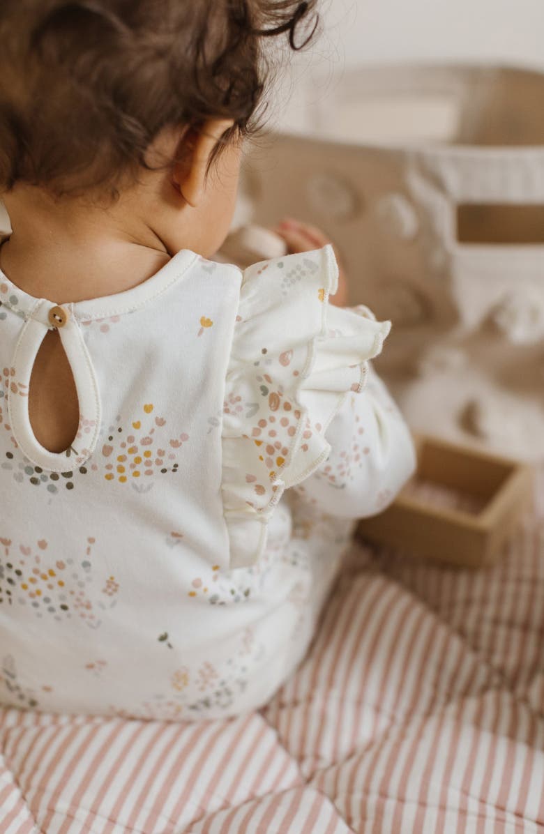 Pehr Flutter Organic Cotton Romper, Alternate, color, Flower Patch