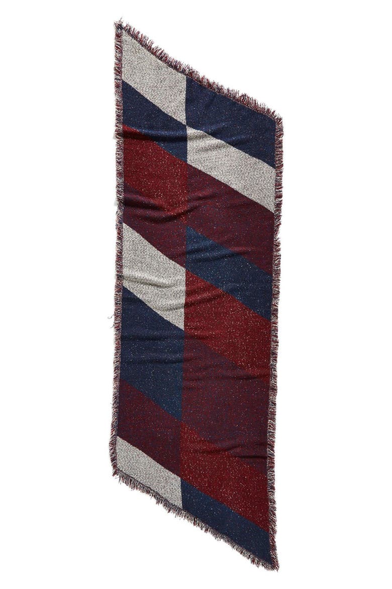 Marled Colorblock Oblong Scarf, Alternate, color, NAVY/ RED