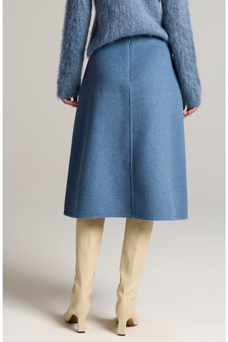 Wool Blend A-Line Skirt, Alternate, color, BLUE SLATE