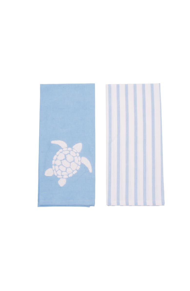 C&F Home Coastal Tufted Striped Towels Set of 2, Alternate, color, White