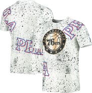 FISLL Men's FISLL White Philadelphia 76ers Gold Foil Splatter Print T-Shirt