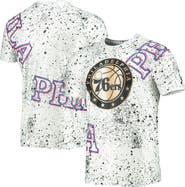 FISLL Men's FISLL White Philadelphia 76ers Gold Foil Splatter Print T-Shirt