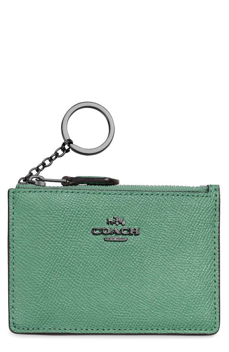 COACH Mini ID Skinny Leather Card Case, Main, color, 