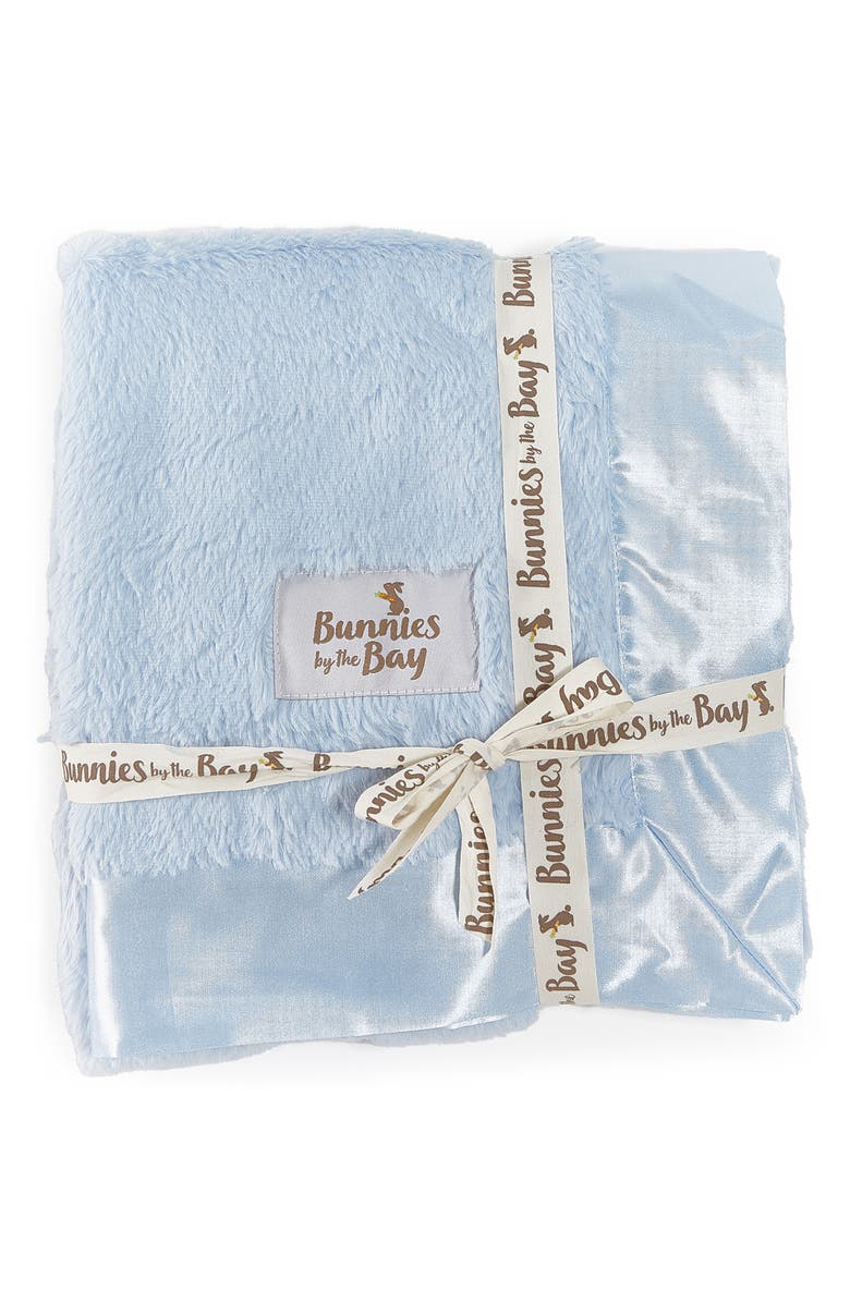 Bunnies by the Bay Blanket & Bunny Silly Buddy Pacifier Holder Gift Set, Alternate, color, Blue