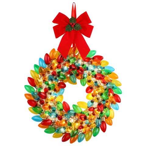 17 in. Retro C9 Bulb Wreath