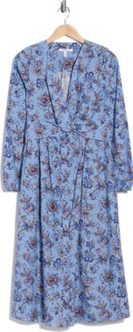 Derek Lam 10 Crosby Valerie Twist Front Long Sleeve Cotton Dress