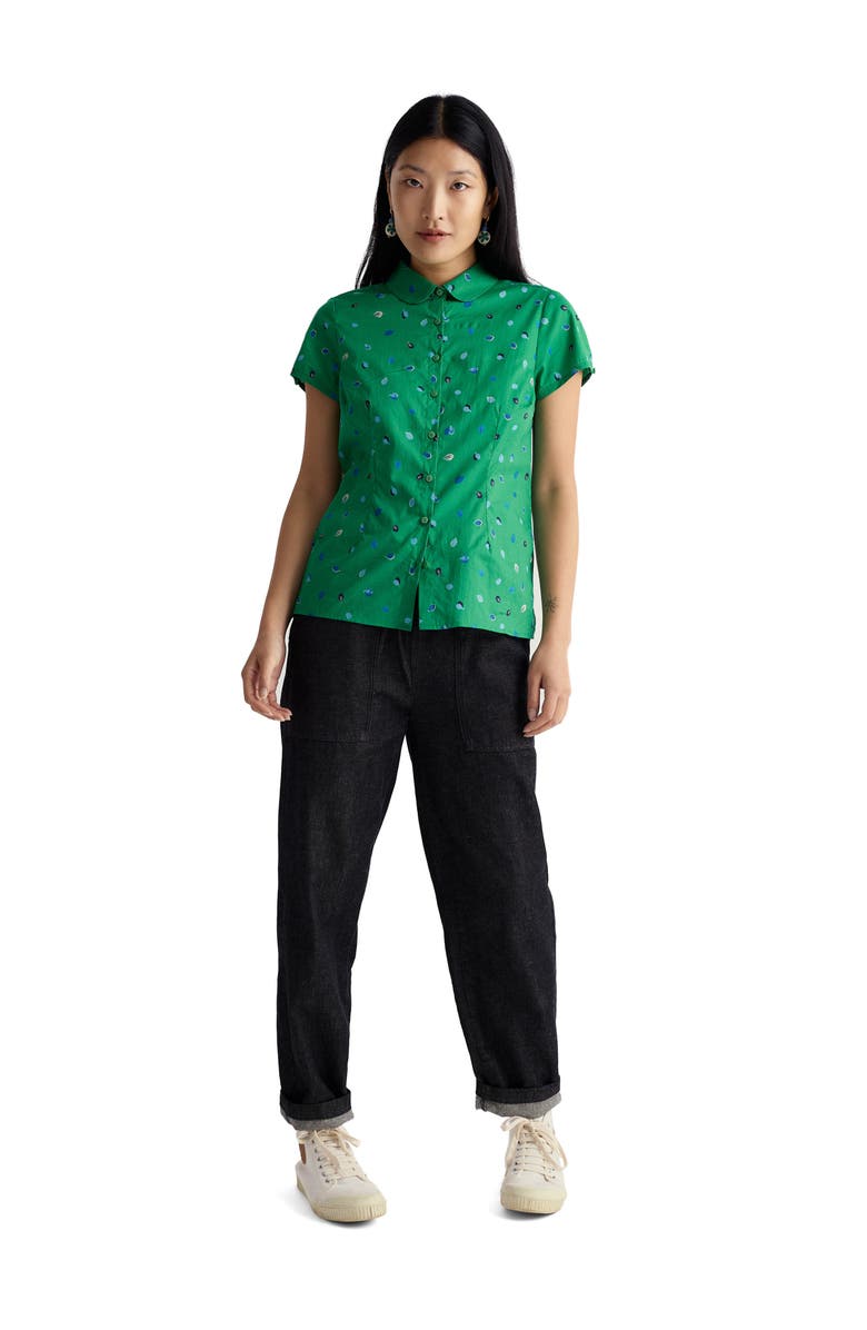 Seasalt Cornwall Rushmaker Petal Spot Organic Cotton Voile Button-Up Shirt, Alternate, color, Petal Spot Bright Green