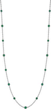 Bony Levy El Mar Station Emerald & Diamond Long Necklace
