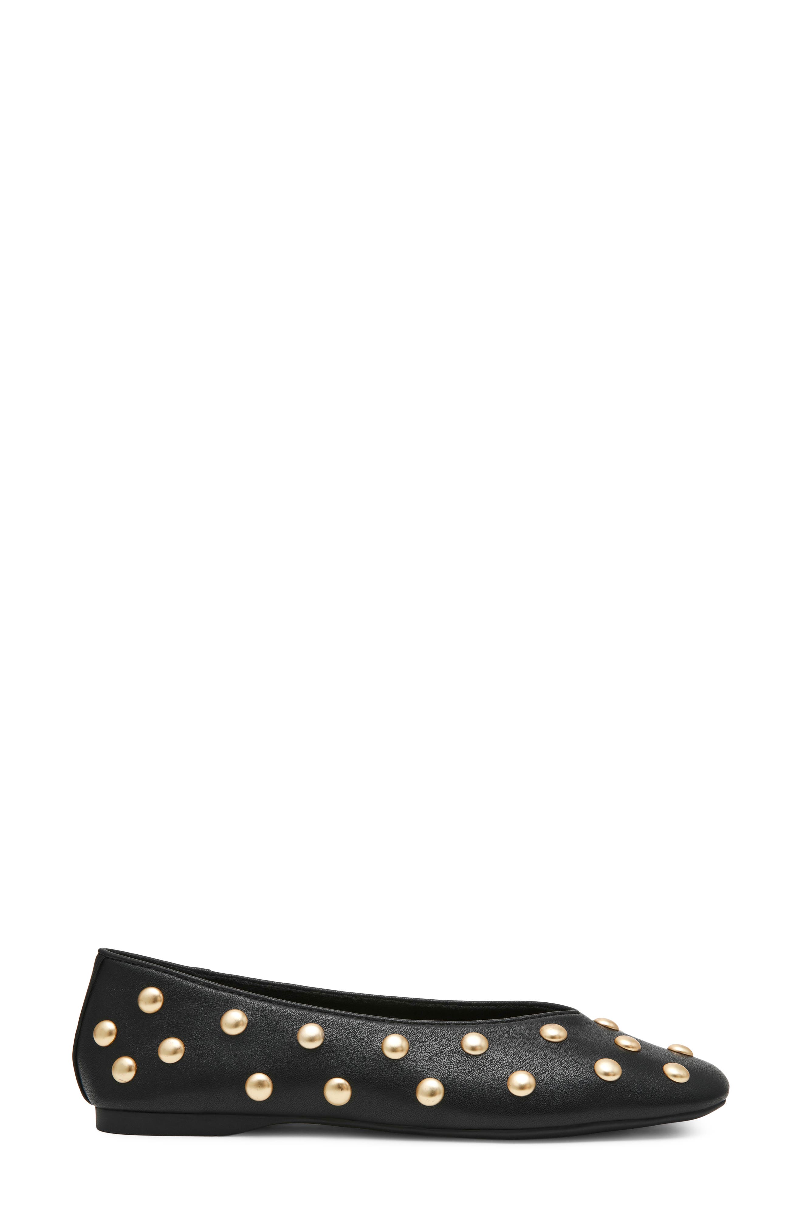Karma Studded Flat, Alternate, color, BLACK SMOOTH