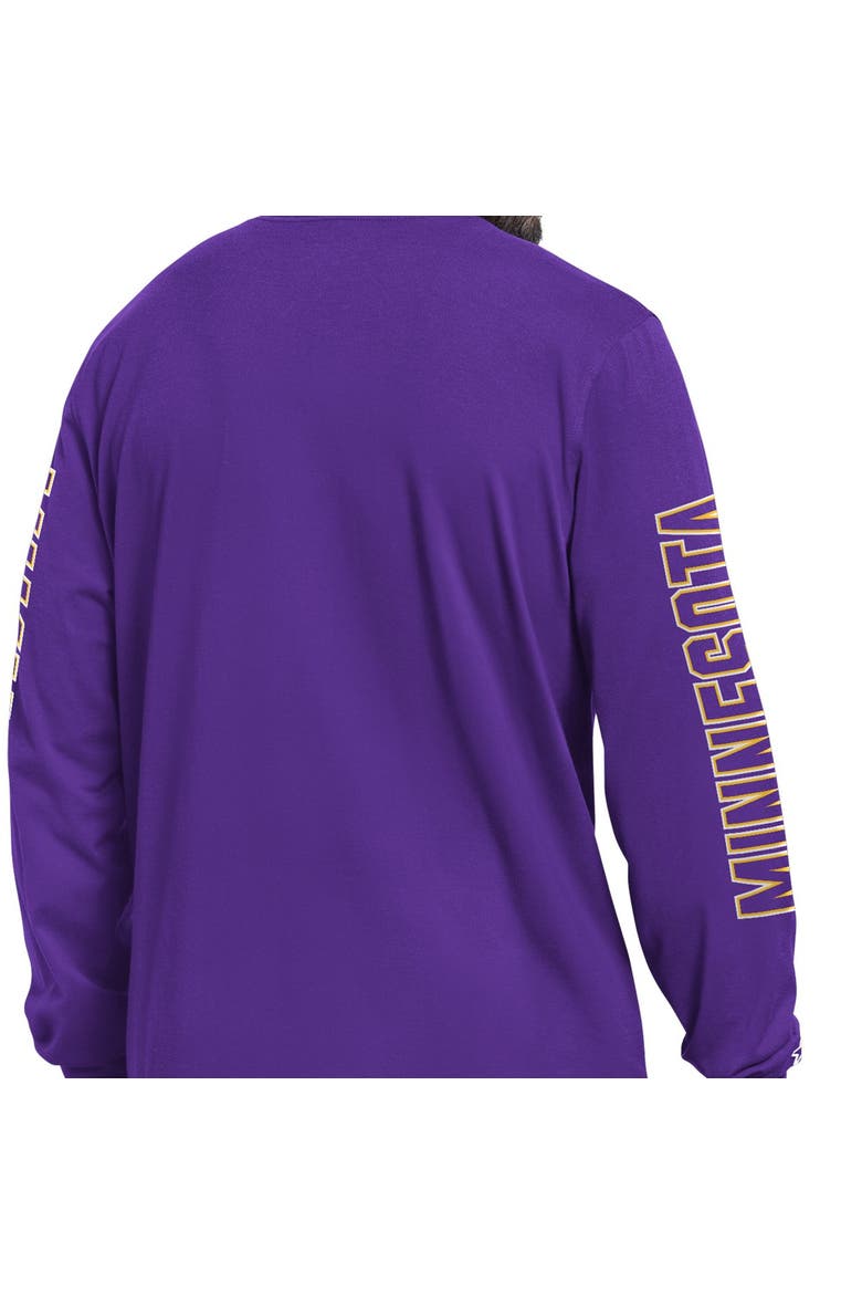 Men's Starter Purple Minnesota Vikings Clutch Hit II Long-Sleeve T-Shirt, Alternate, color, Purple