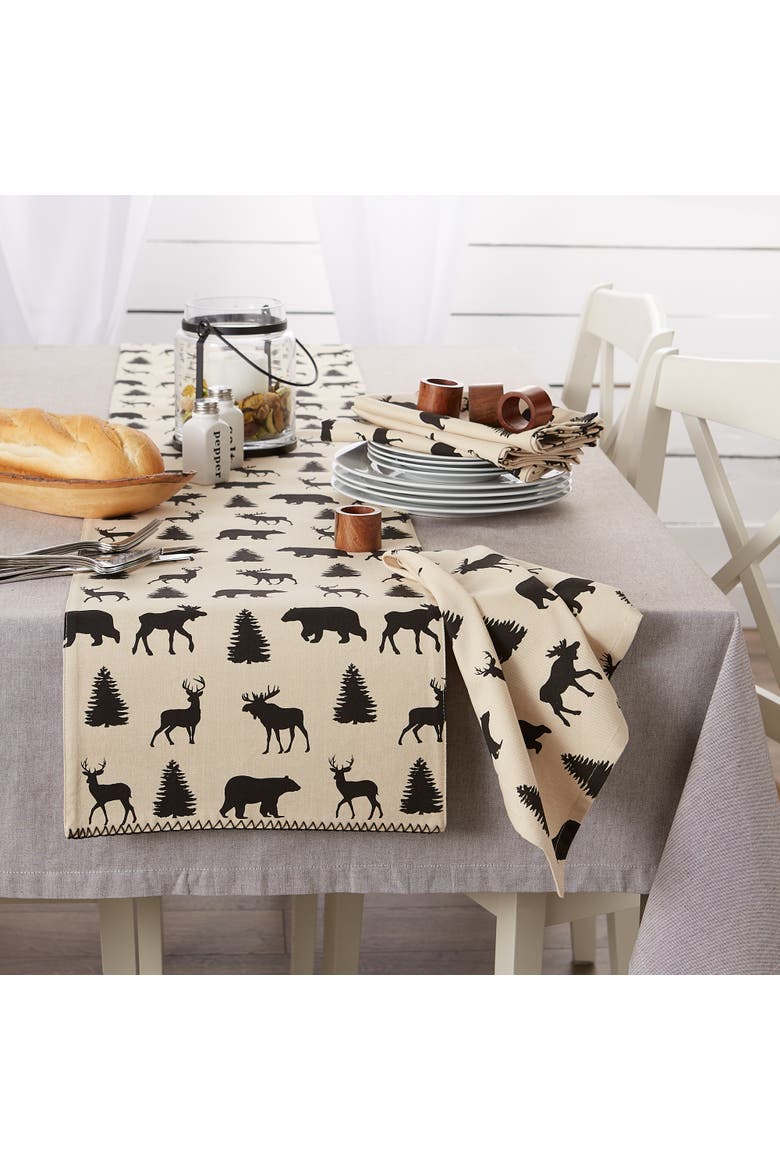 Mountain Trail Plaid Reversible Emb Table Runner, Alternate, color, Mountain Trail