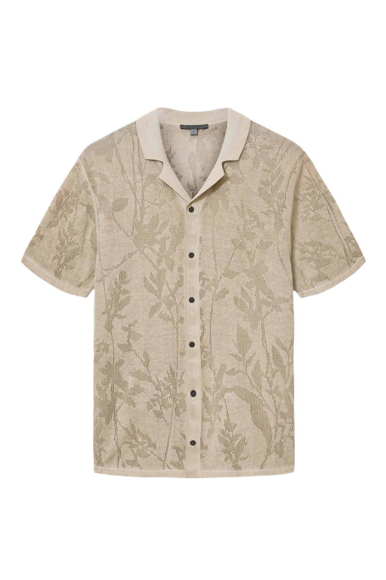 Miguel Pointelle Knit Camp Shirt, Alternate, color, ALMOND