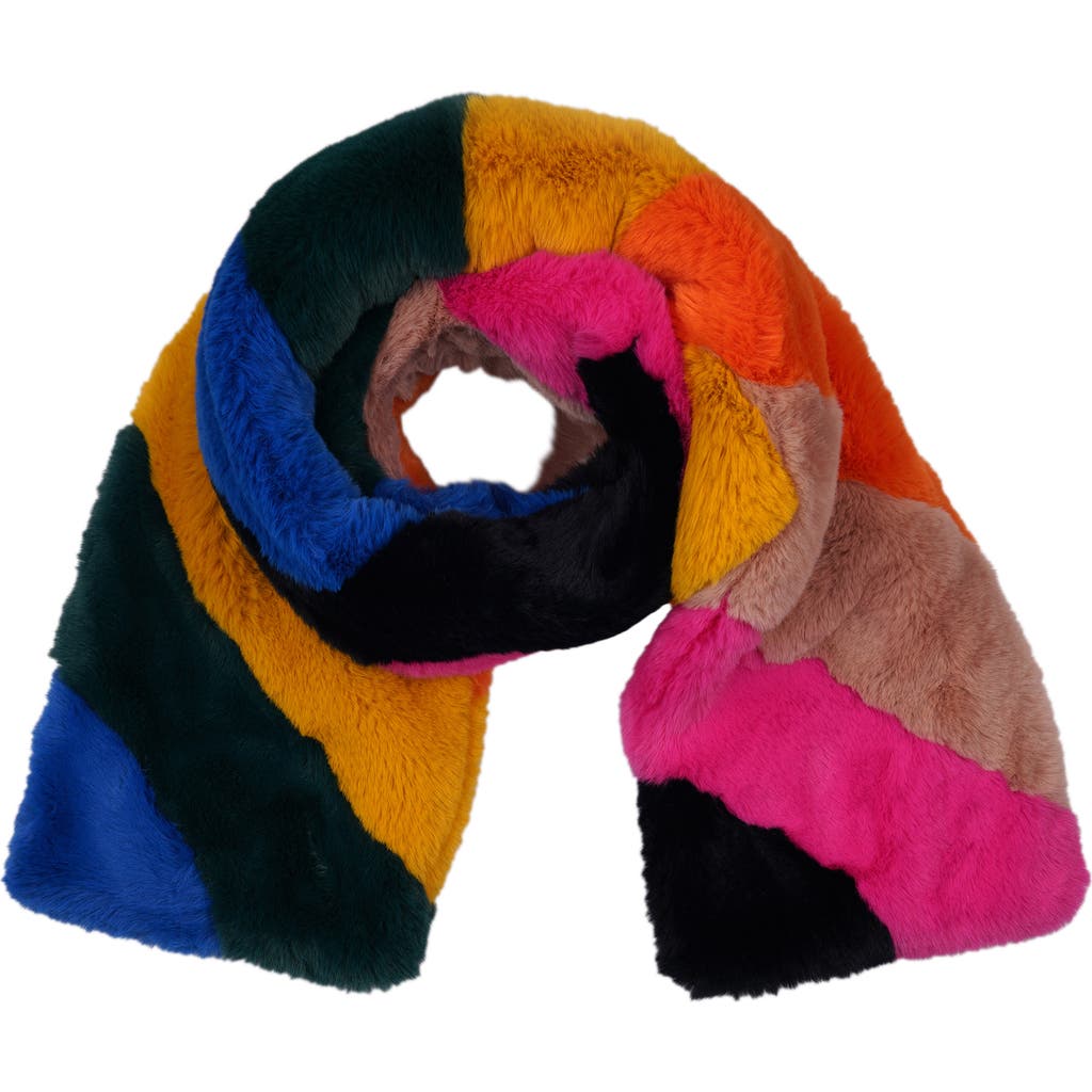 Kurt Geiger Faux Fur Rainbow Pull Through Scarf