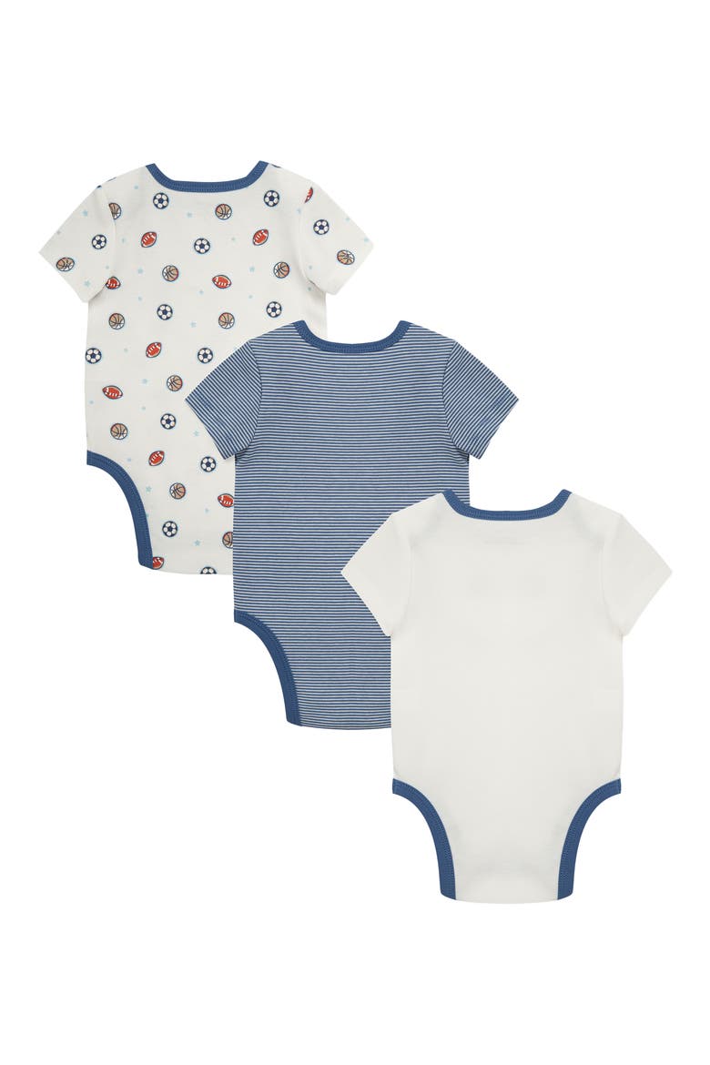 3-Pack Sports Assorted Cotton Bodysuits, Alternate, color, BLUE