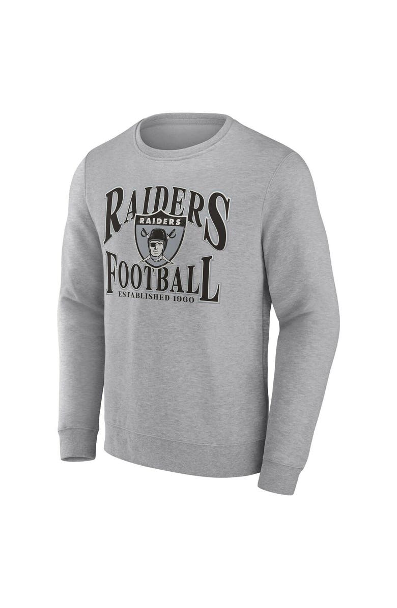 FANATICS Men's Fanatics Branded Heathered Charcoal Las Vegas Raiders Playability Pullover Sweatshirt, Alternate, color,