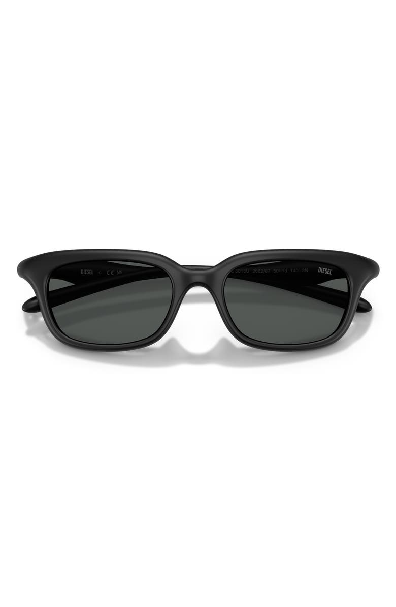 DIESEL<sup>®</sup> DL3013U 50mm Square Sunglasses, Alternate, color, Matte Black / Dark Grey