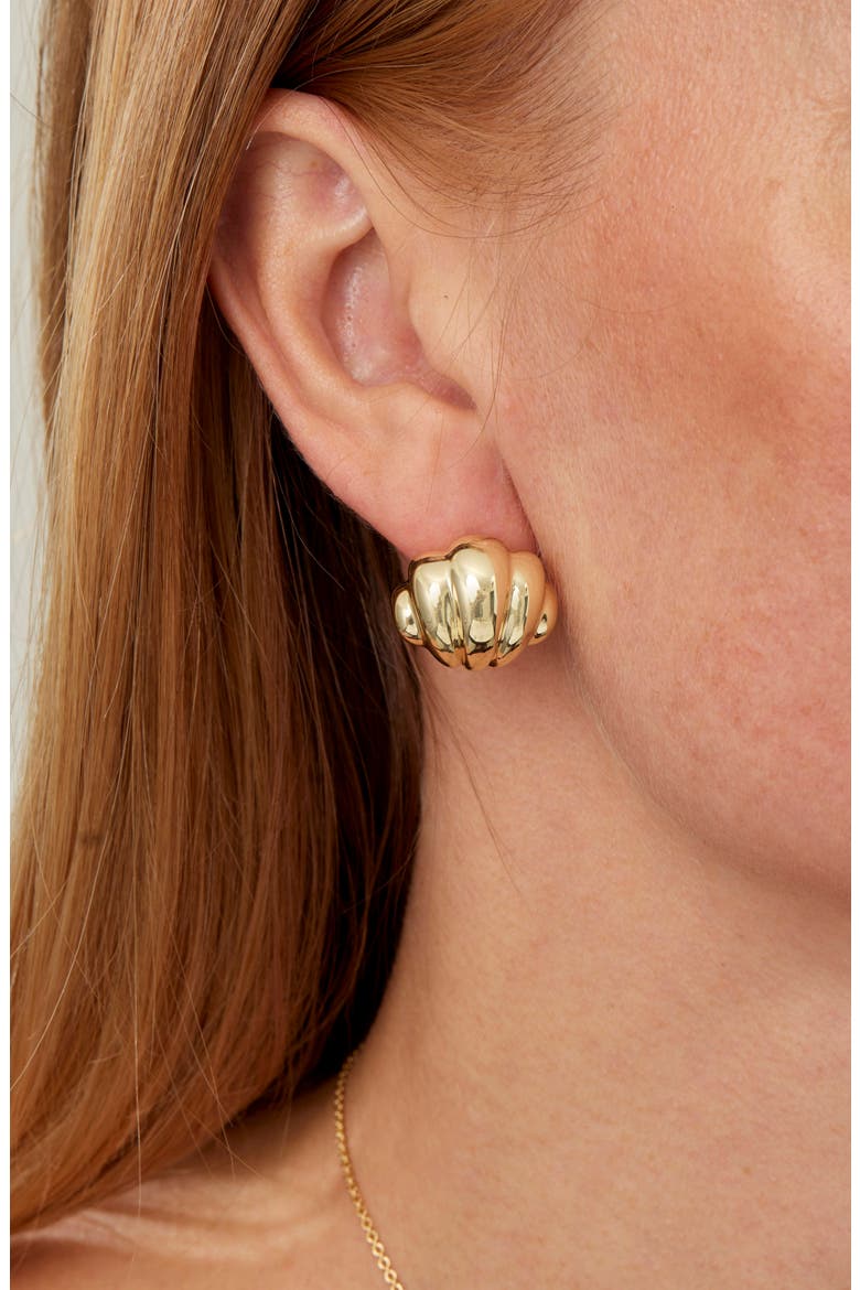 Seashell Stud Earrings, Alternate, color, YELLOW
