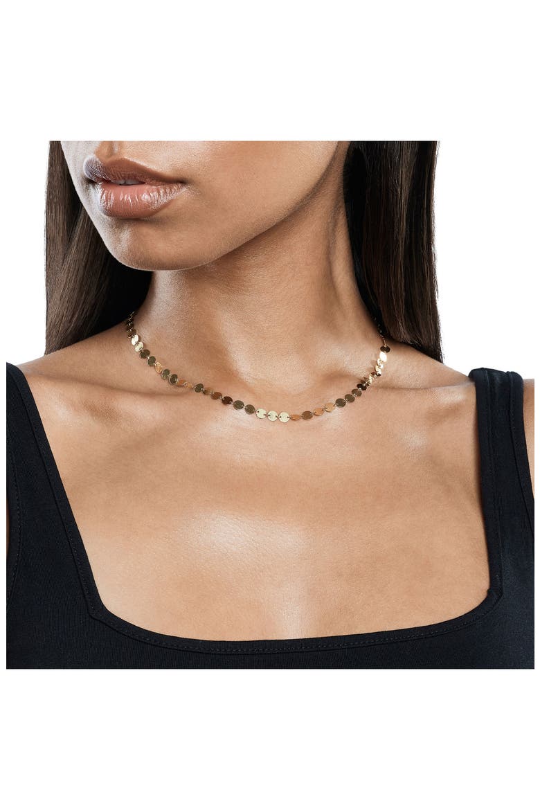 14k Gold Single Strand Disc Necklace, Alternate, color, YELLOW GOLD