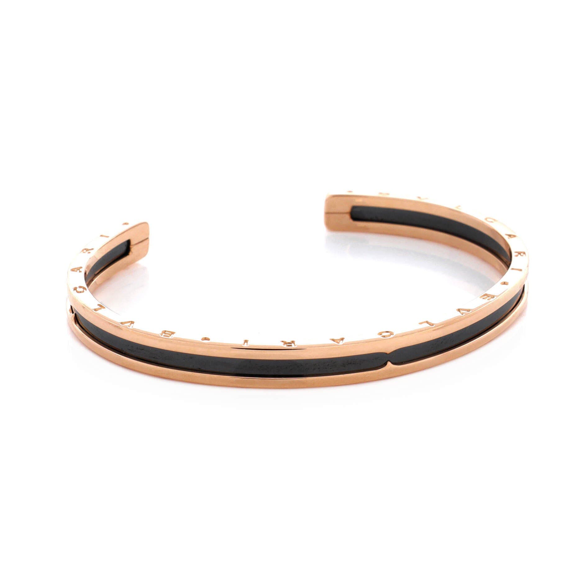 B.Zero1 Cuff Bracelet 18K Rose Gold and Coated Stainless Steel, Alternate, color, Metallic Gold