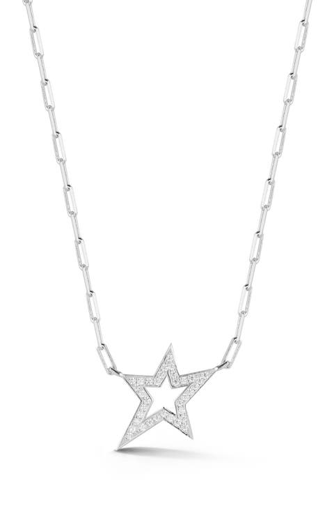 Cubic Zirconia Star Pendant Necklace
