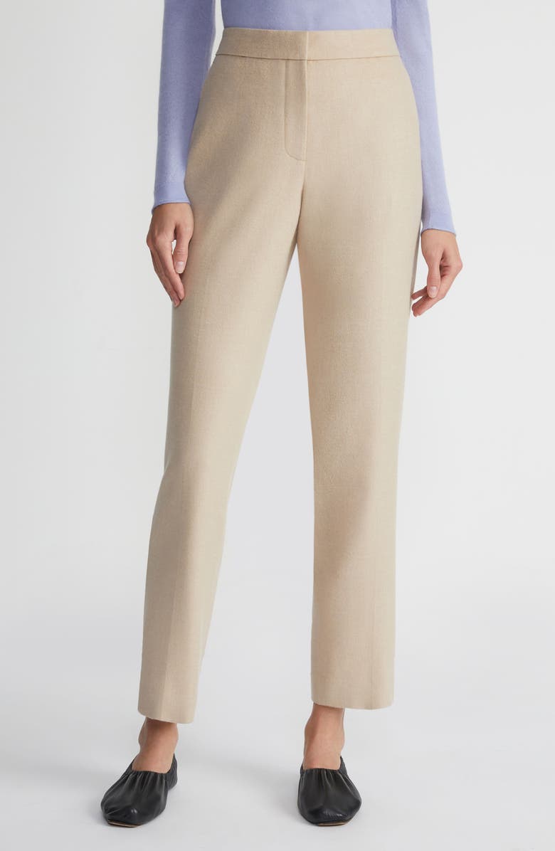 Lafayette 148 New York Clinton Camel Hair Ankle Pants, Main, color, Natural