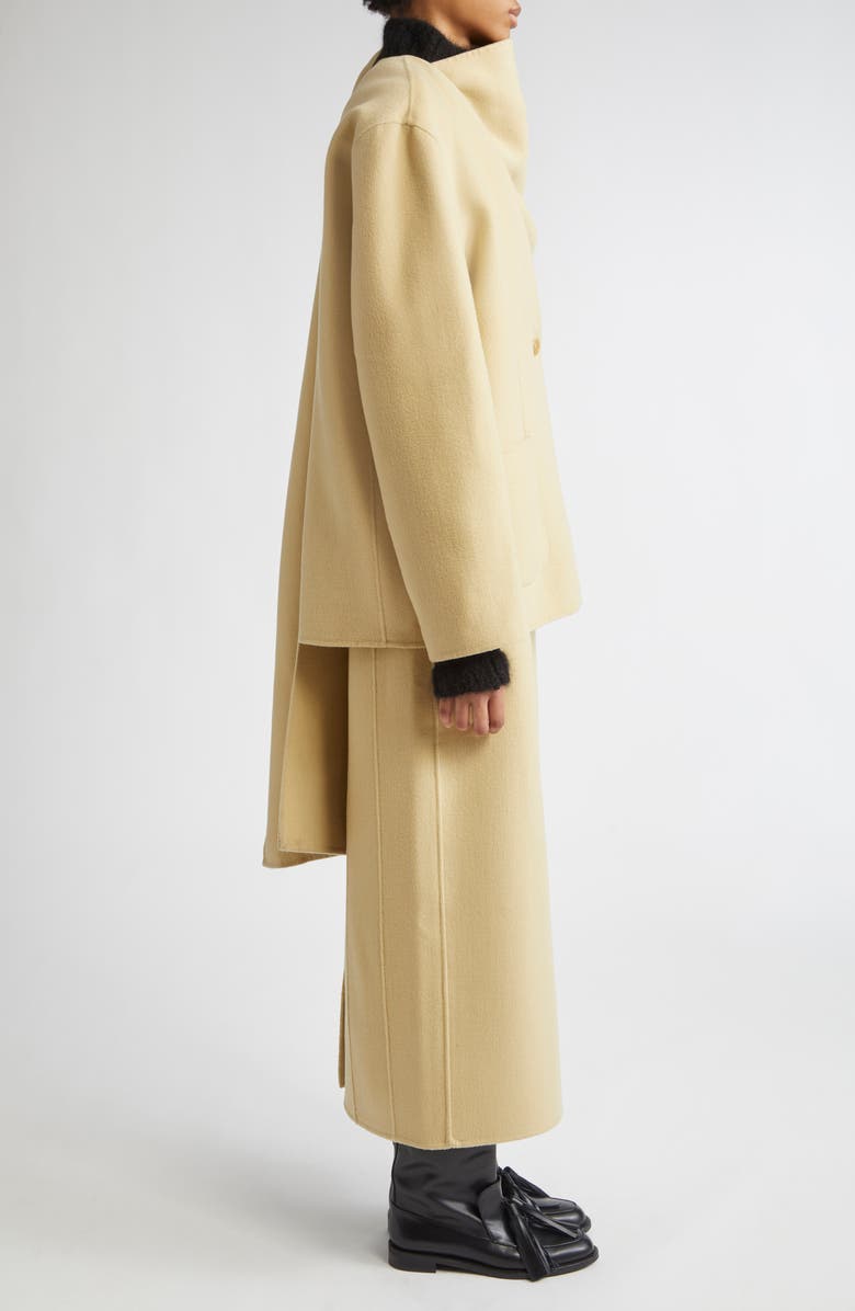 EENK Wool & Cashmere Jacket with Scarf Detail, Alternate, color, Mustard Wool Blend