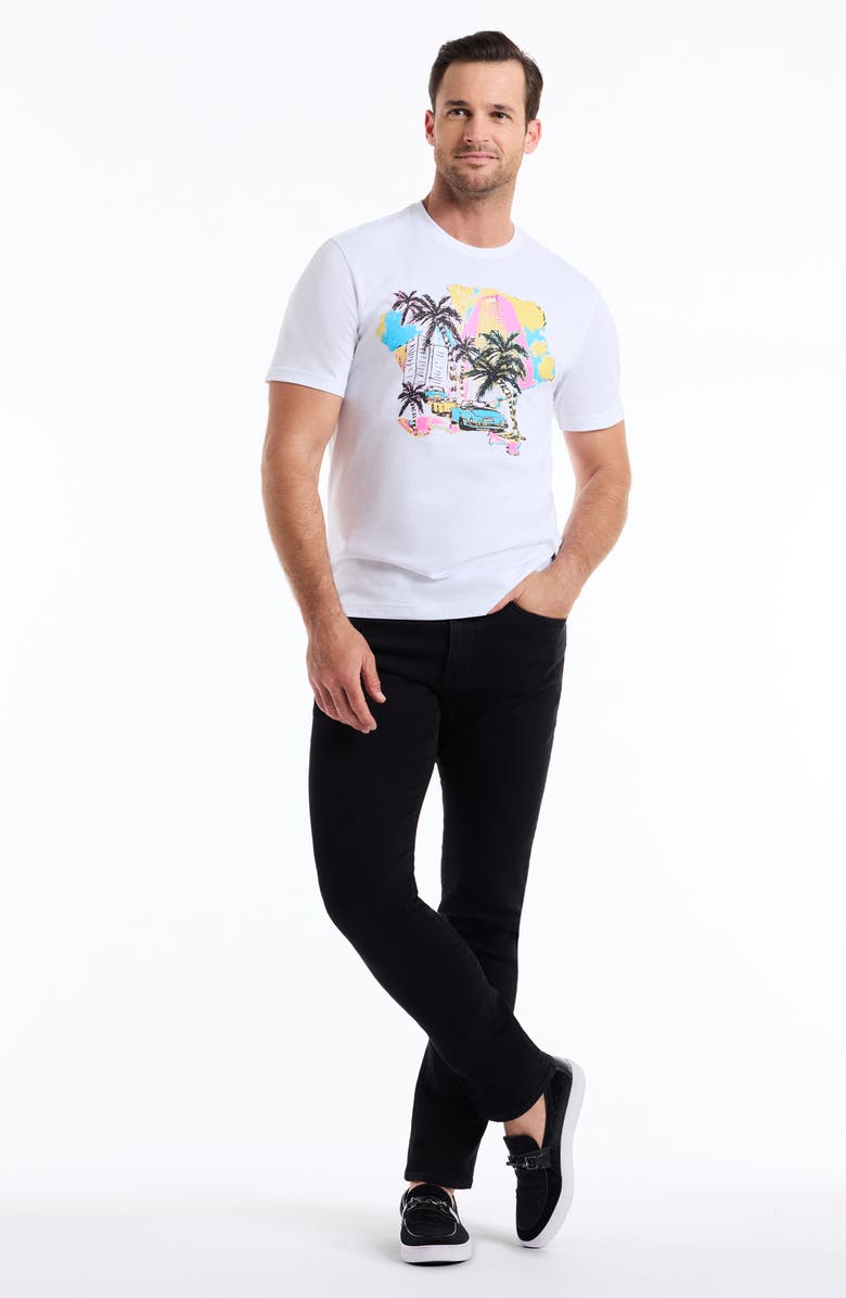 Robert Graham Tropical City Knit Graphic T-Shirt, Alternate, color, White